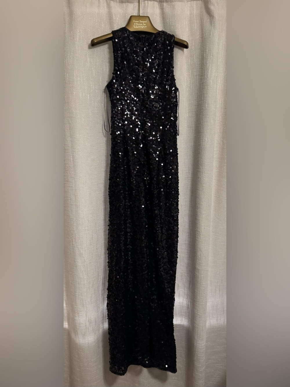 Black Sequin Maxi Dress for Women - Sleek Evening Gown - Picture 5 of 5